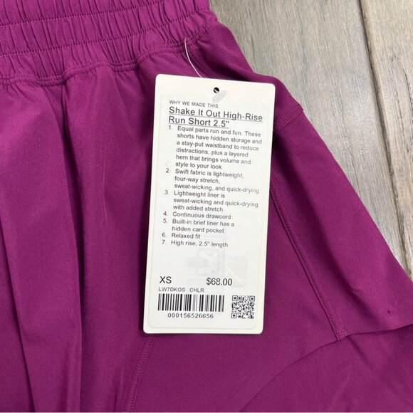 Lululemon NWT Shake It Out High-Rise Running Short 2.5" Chilled Grape - Picture 5 of 8